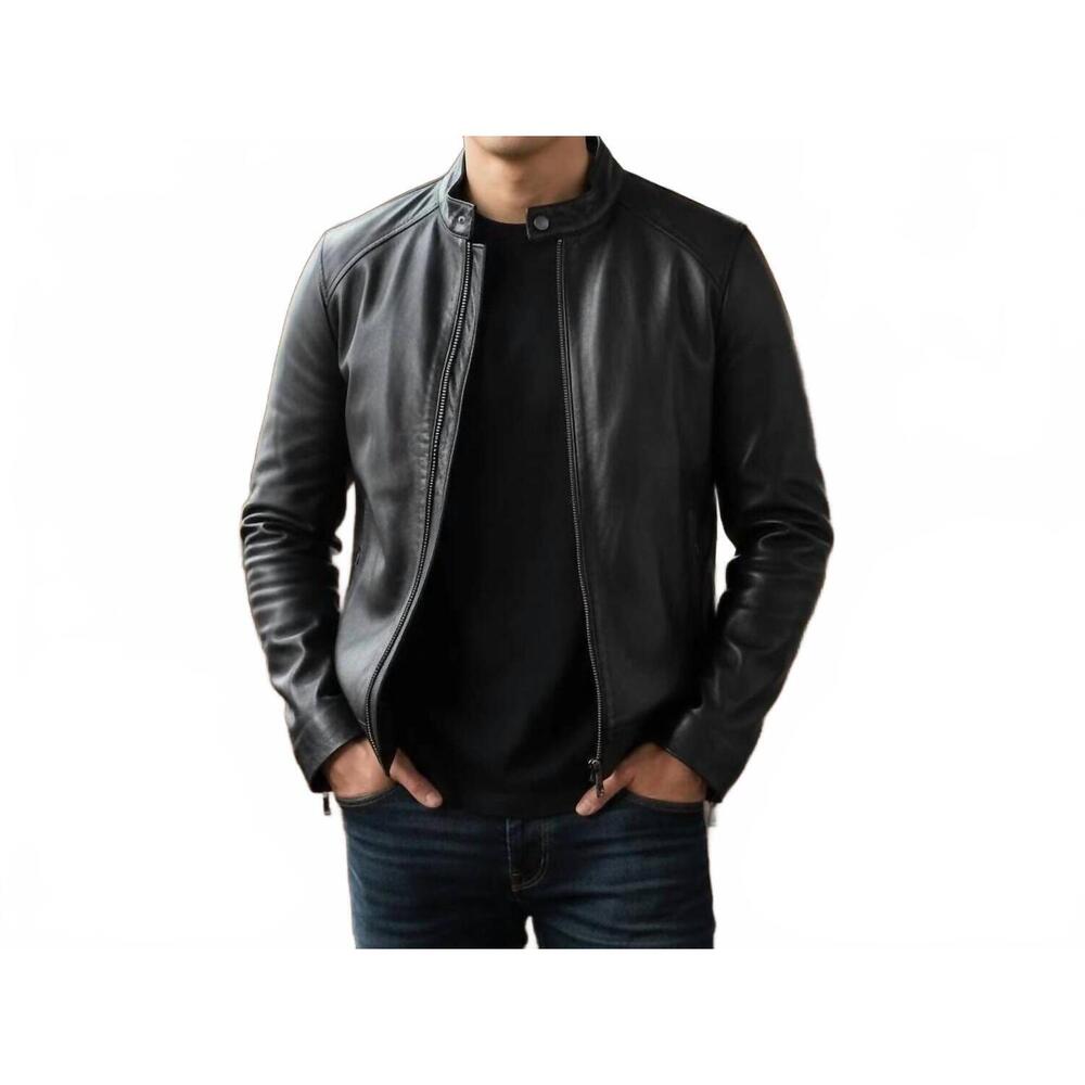 NEW LUSSO BENI arc leather jacket in black